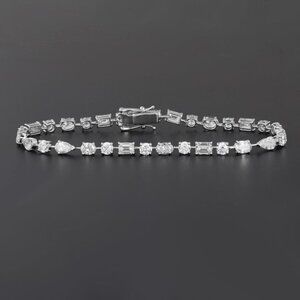 Fancy Diamond 18K Yellow Gold Tennis Bracelet